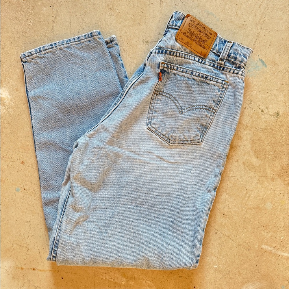 LEVI’S 550 Vintage Orange Tab denim Jeans, straight leg, size 12 short